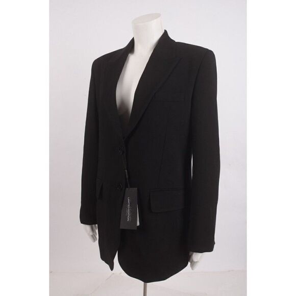 Massimo Dutti Womens Suit Jacket Blazer US 4 EU 36 Black Viscose 6072/555 NWT - Picture 3 of 6